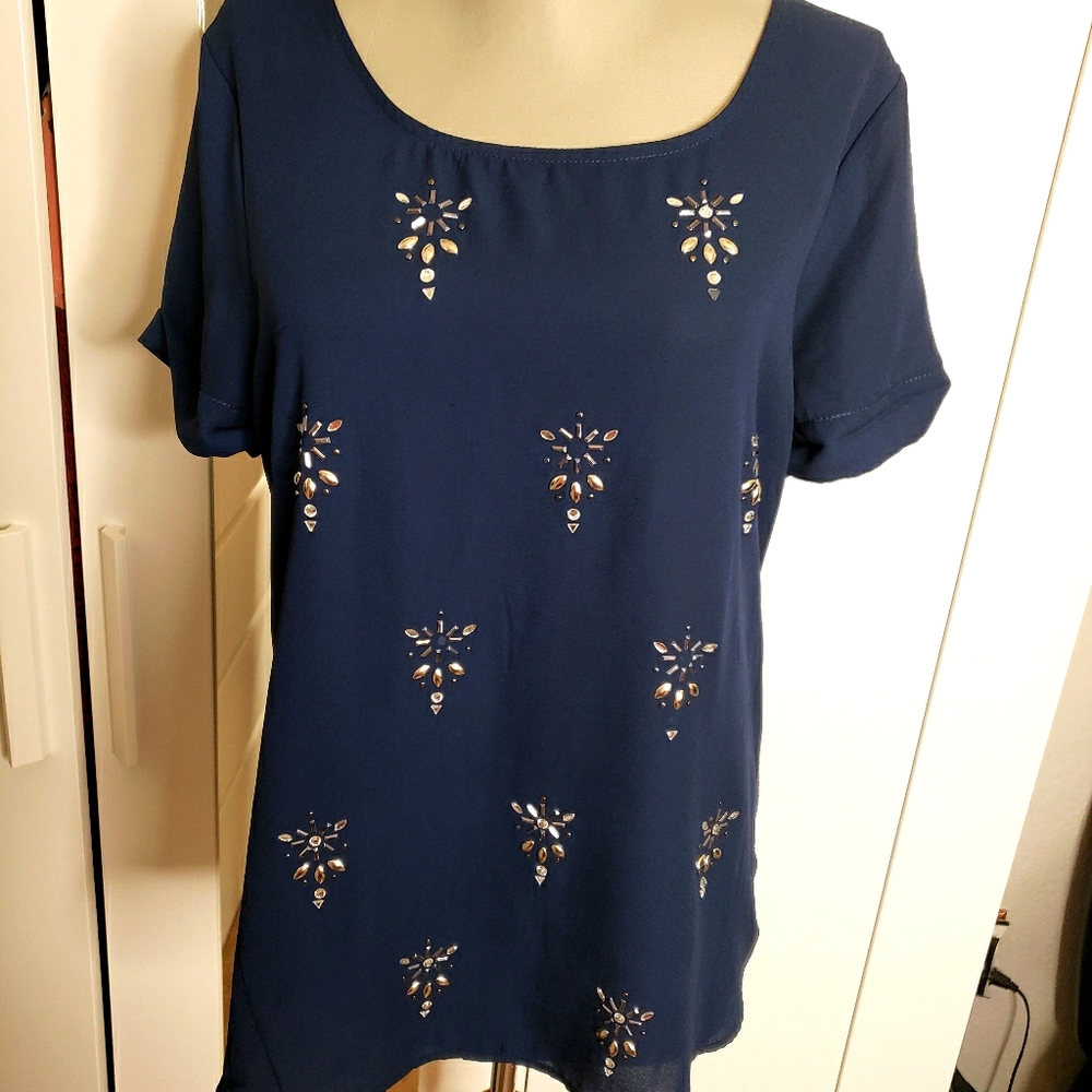 Women's Navy blouse - Picture 1 of 4